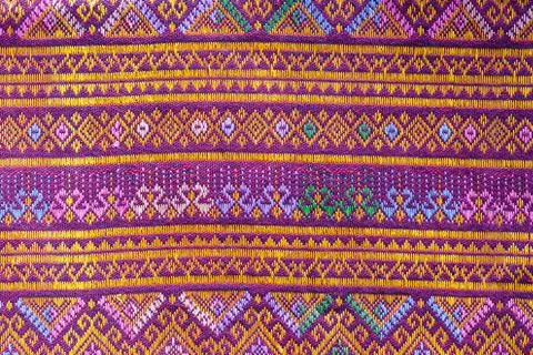 Thai silk fabric pattern Stock Photos