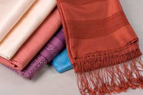 Thai Silk Pattern and Design Stock Photos