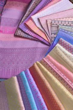 Thai Silk Pattern and Design Stock Photos