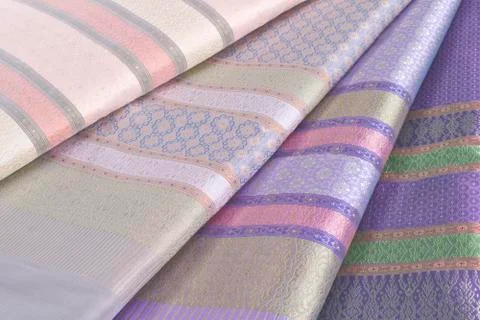 Thai Silk Pattern and Design Stock Photos