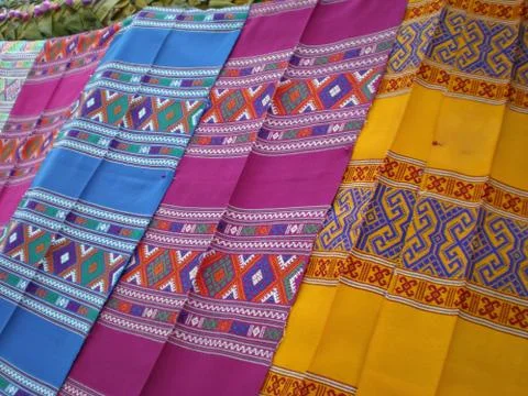 Thai Silk Pattern and Design Stock Photos