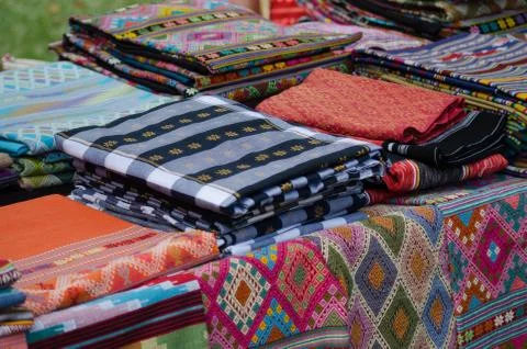 Thai silk Stock Photos