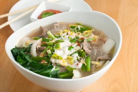 Thai Soup with Beef Stock Photos