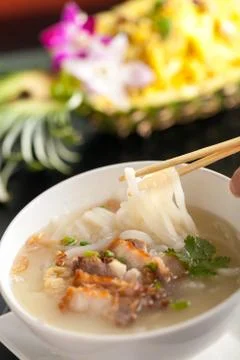 Thai Soup with Pork Stock Photos