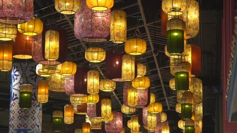 Thai southern style lanterns Video stock 104002338