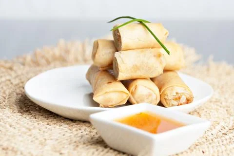 Thai Spring Roll Appetizers Stock Photos
