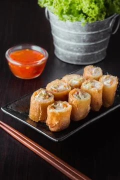 Thai spring rolls Stock Photos