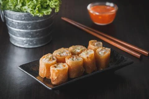 Thai spring rolls Stock Photos