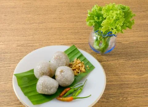 Thai Steamed Tapioca Balls Stock Photos