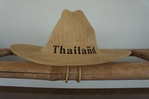 Thai Straw Hat Foto stock
