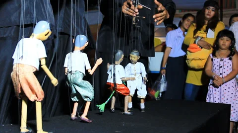 Thai String puppet Stock Footage 34993125