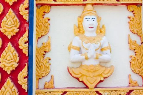 Thai stucco wall background Stock Photos