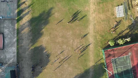 Thai students exercise at countryside public school Stock Footage 117289016