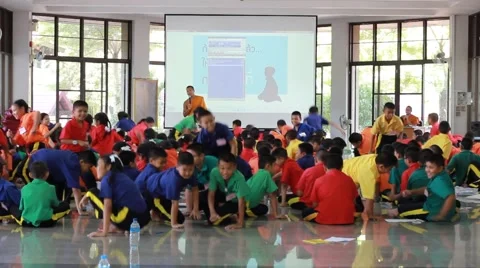 Thai Students made fun events. Stock Footage 51037048