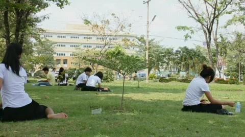 Thai Students Studying 스톡 동영상 646833