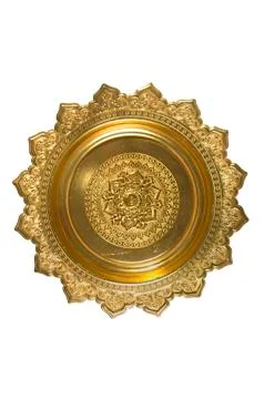 Thai style golden tray Stock Photos