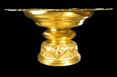 Thai style golden tray Stock Photos