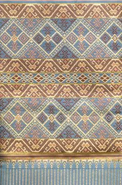 Thai style pattern fabric close up background. Foto stock