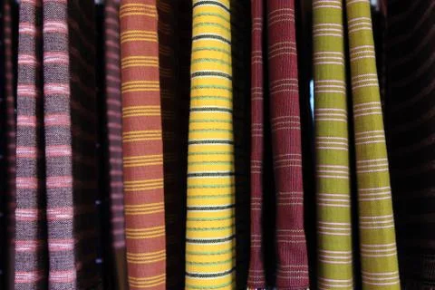 Thai style pattern on thai cloth Stock Photos