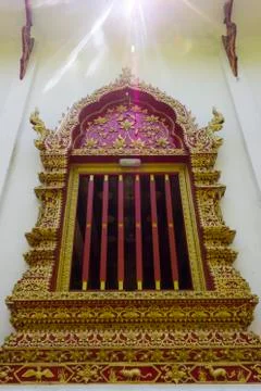 Thai style window Stock Photos