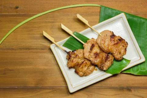Thai styled pork barbeque Stock Photos