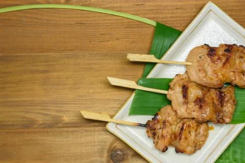 Thai styled pork barbeque Stock Photos