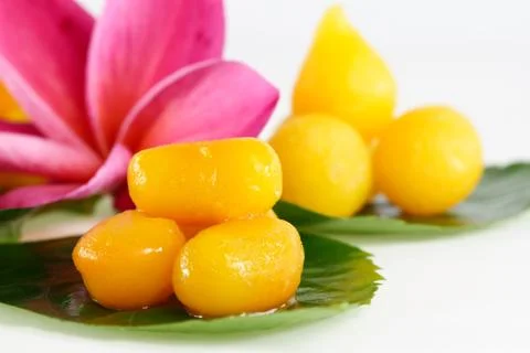 Thai sweets on the leaf Stock Photos