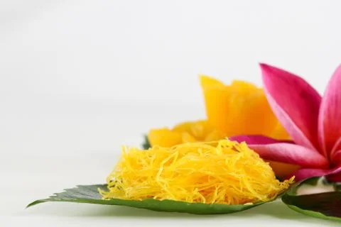 Thai sweets on the leaf Stock Photos