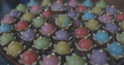 Thai sweets snack Stock Footage 100534492