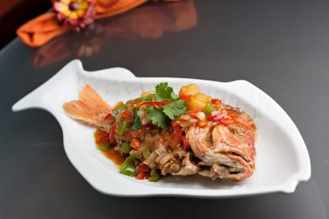 Thai Tamarind Red Snapper Stock Photos