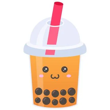 Thai tea, Bubble tea vector illustration Stock Illustration