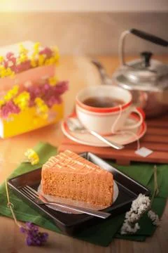 Thai tea cake Stock Photos