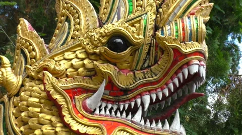 Thai Temple and Dragon Stock Footage 66184080