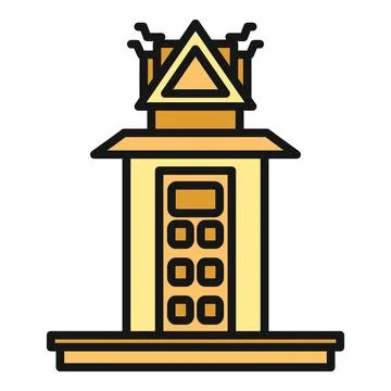 Thai temple architecture icon showing religious building Ilustración de archivo