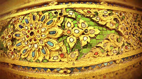 Thai Temple Decoration Stock Footage 36483905