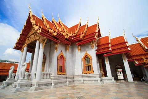 Thai temple made of marbal Foto stock