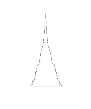 Thai Temple Path on the white background Illustrazione stock