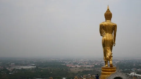 Thai temple, Wat Phra That Khao Noi - Nan Stock Footage 88263442