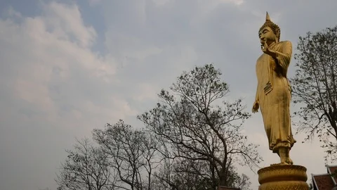 Thai temple, Wat Phra That Khao Noi - Nan Stock Footage 88263445