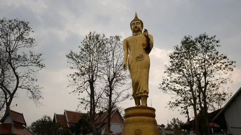 Thai temple, Wat Phra That Khao Noi - Nan Stock Footage 88263447