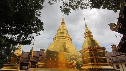 Thai temple, Wat Phra Sing Worawihan - Chiang Mai, Thailand Stock Footage 102256816