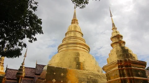 Thai temple, Wat Phra Sing Worawihan - Chiang Mai, Thailand Stock Footage 102257916