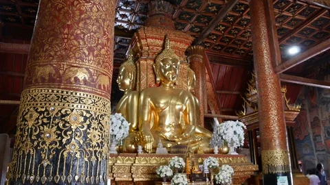 Thai temple, Wat Phumin - Nan Stock Footage 88262830