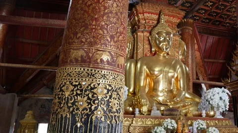 Thai temple, Wat Phumin - Nan Stock Footage 88262962