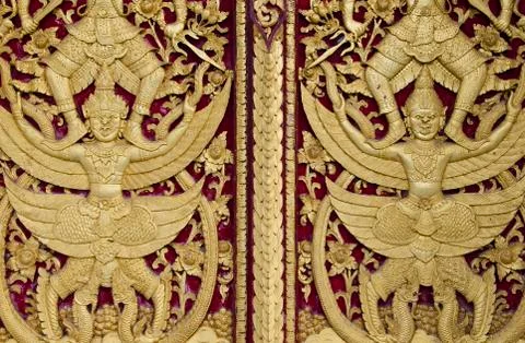 Thai temple window Stock Photos