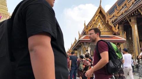 Thai temples full of tourists Stock Footage 101307209