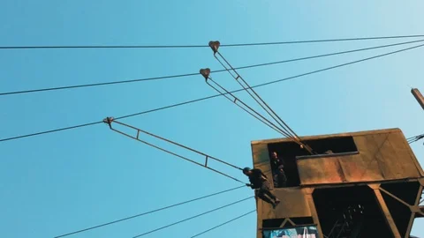 Thai Territorial Students jumping off a tower with the height of 54 feet  Video stock 100639930