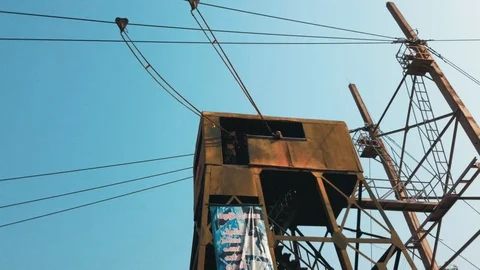 Thai Territorial Students jumping off a tower with the height of 54 feet  Stock Footage 100639978