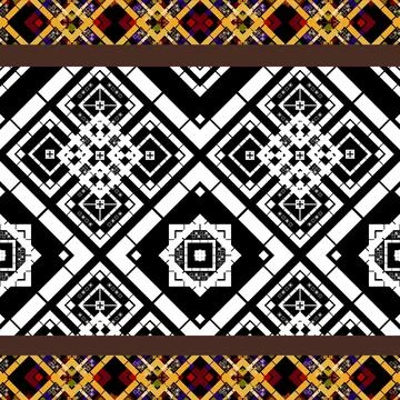 Thai Textile Illustrations, Authentic Thai Fabric Patterns, Thai Silk Patterns Stock Illustration