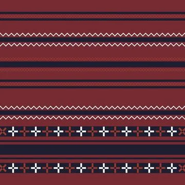 Thai Textile Illustrations, Authentic Thai Fabric Patterns, Thai Silk Patterns Stock Illustration